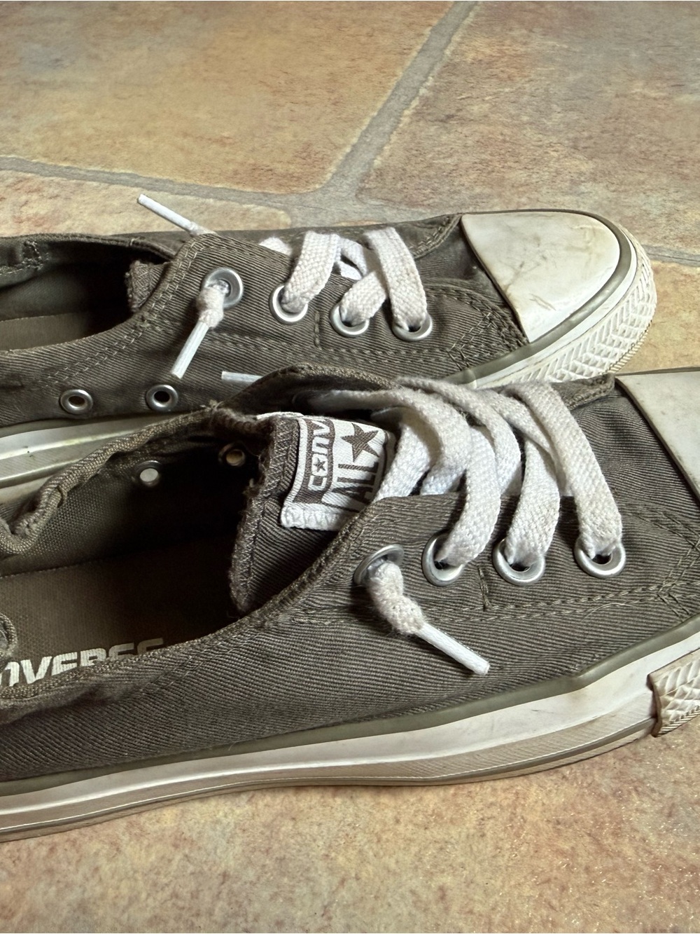 Converse Women’s Low-Top Canvas Sneakers in Olive